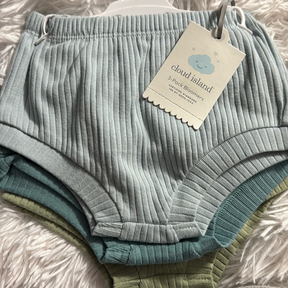 Cloud Island - 3 Pack Baby Bloomers  - 0-3 Month